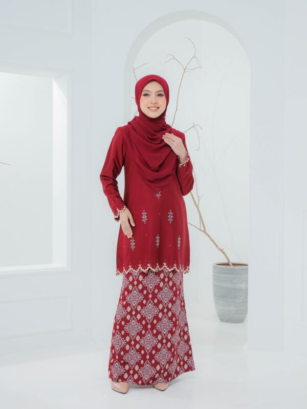 SET FAMILY KURUNG ALIYA MAROON - Image 2