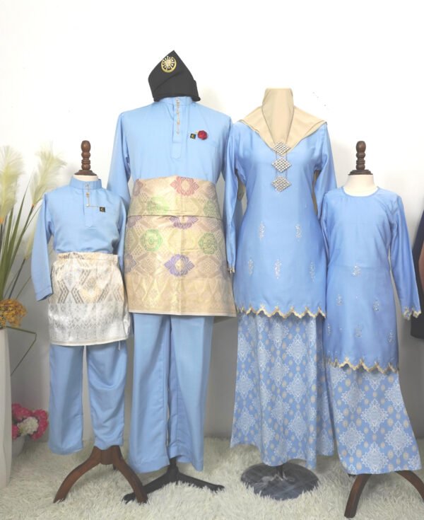 SET FAMILY KURUNG ALIYA BABY BLUE
