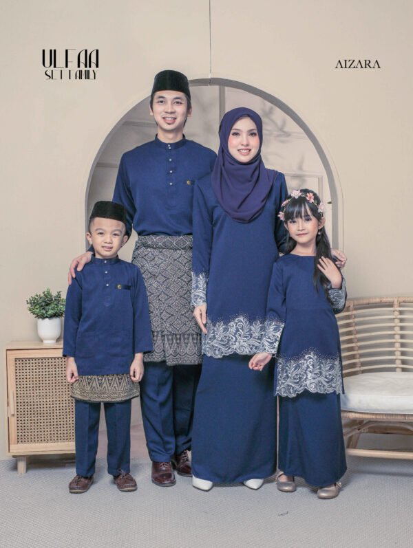 SET FAMILY KURUNG ULFAA NAVY BLUE