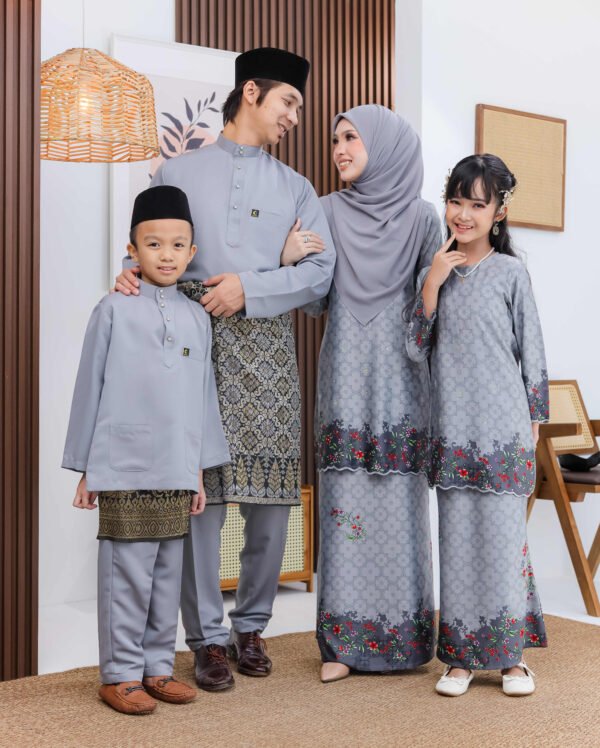 SET FAMILY KURUNG SURI GREY